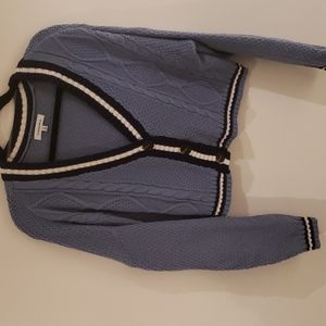 Cropped college style cardigan size medium